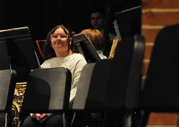 Students performing at the 2023-2024 All County Band Concert
